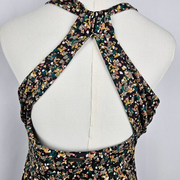 PrAna Jewel Lake Dress Sz Medium Floral Green Knit Athleisure - Picture 4 of 11